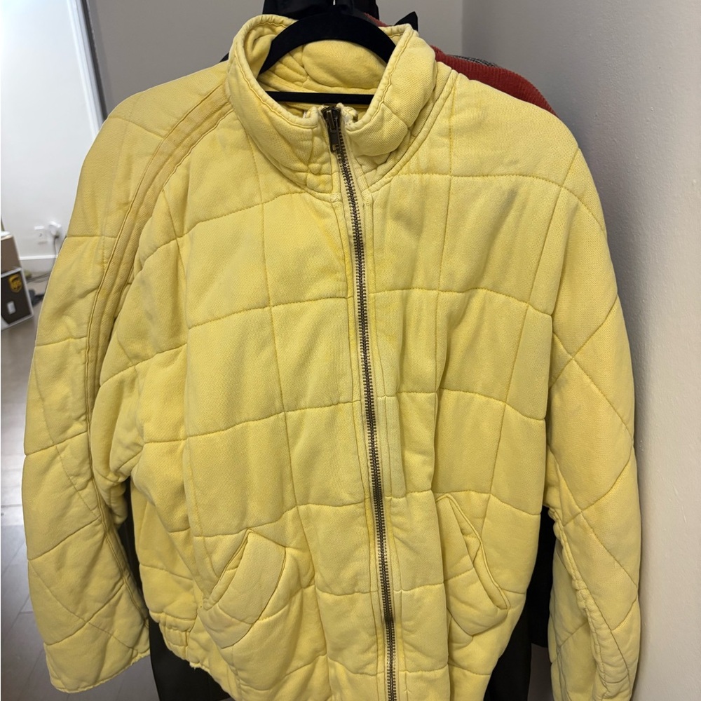 Free People Yellow Quilted Jacket